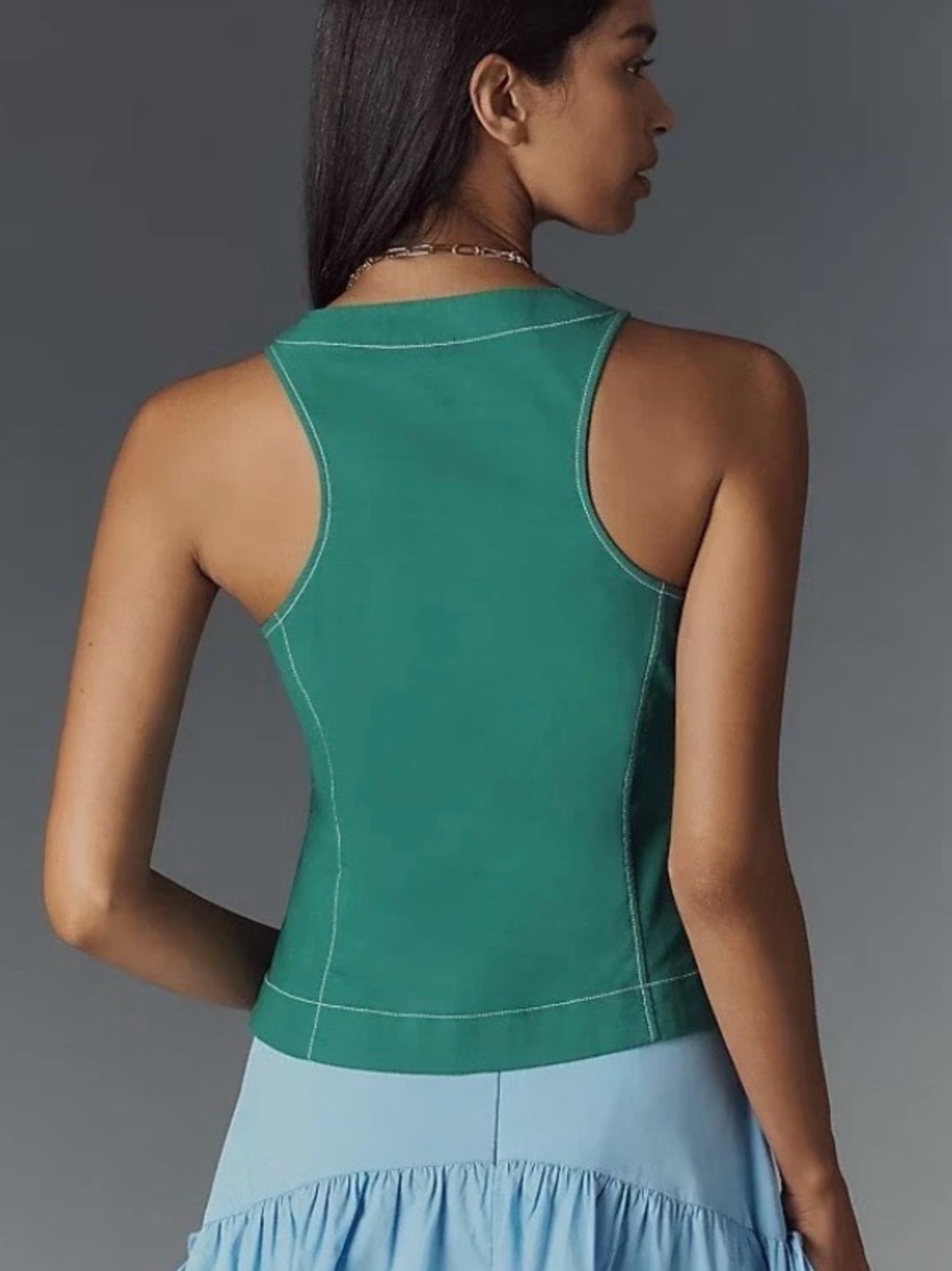 Anthropology V-Neck Button Front Vest - Picture 2 of 10